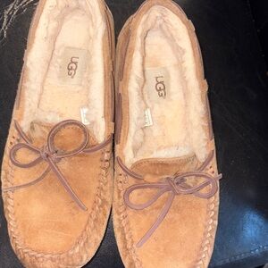 UGG Women's Brown Dakota Moccasins with Bow Detail